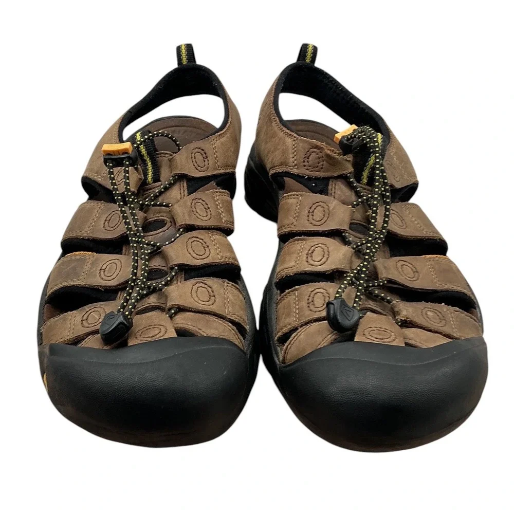 Keen Newport H2 Mens Brown Leather Waterproof Hiking Sport Sandals Shoes